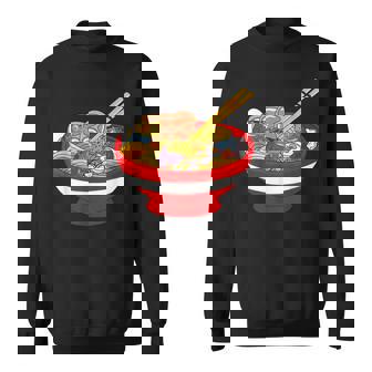 ラーメンを食べる三匹のかわいいカエルのお揃い アニメ恋人 食通 スウェットシャツ - Kawaiitshirt