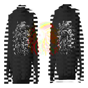 レゲエ服 メンズ ルーツ ラスタライオン 420 ジャマイカ スウェットシャツ - Kawaiitshirt