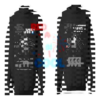レッド ホワイト クールなアメリカ国旗 アイスキャンディー 面白い 7月4日 スウェットシャツ - Kawaiitshirt
