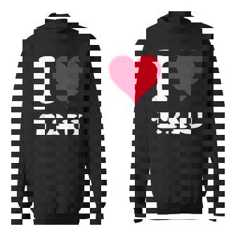 レッドハート I Love Tau スウェットシャツ - Kawaiitshirt