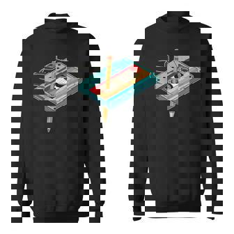 レトロ カセット テープ ペンシル 80 年代 90 年代の音楽ミックステープの振り返り スウェットシャツ - Kawaiitshirt
