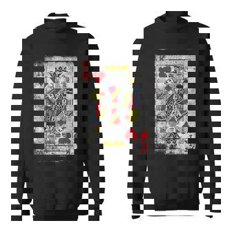ヴィンテージ ハートのキングトランプ ハロウィン カジノ スウェットシャツ - Kawaiitshirt