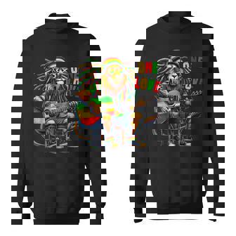 ヴィンテージ ラスタ ライオン レゲエ 音楽 One Loveibe ギター グラフィック スウェットシャツ - Kawaiitshirt