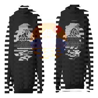 ヴィンテージ 和 富士山 山の上の日本の舞う太陽 スウェットシャツ - Kawaiitshirt