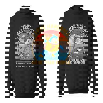 ヴィンテージペンギン I Love Handball More Than People スウェットシャツ - Kawaiitshirt