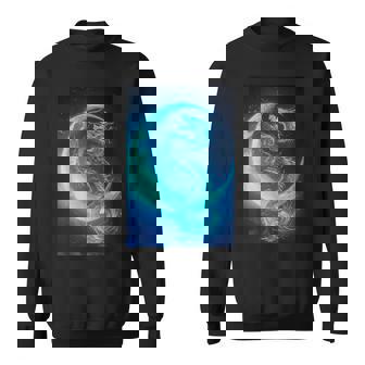 三日月のドラゴン ブルーギャラクシー天文学 アート スウェットシャツ - Kawaiitshirt