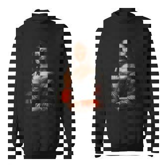 中指軽量グラフィックのモナリザ スウェットシャツ - Kawaiitshirt