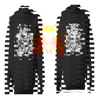 九尾 狐 きつね 日本の桜 スウェットシャツ - Kawaiitshirt