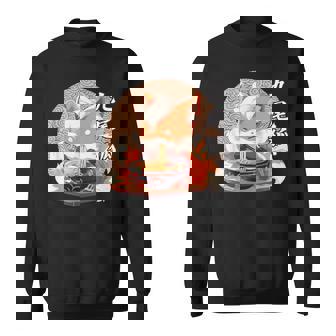 九尾の狐、ラーメンを食べる九尾の狐 スウェットシャツ - Kawaiitshirt