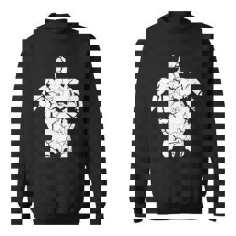 亀 かめ カメ 龜 亀甲 亀の子 かっこいい 可愛い かわいい 海亀 海 うみ 罅 ひび 隙間 動物 ペット 爬虫類 長袖tシャツ スウェットシャツ - Kawaiitshirt