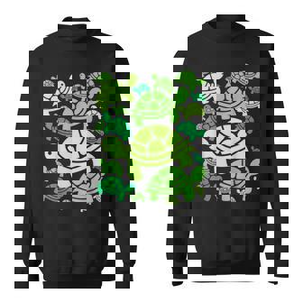 亀柄 カートゥーン アウトライン 面白いカメ スウェットシャツ - Kawaiitshirt