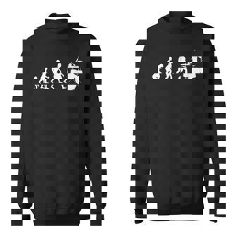 人類の進化 ネタ ジャズ ポップ バンド 音楽 ドラマー ドラム奏者 ミュージシャン おもしろ ドラム スウェットシャツ - Kawaiitshirt