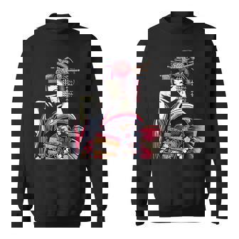 伝統的な着物のエレガントな日本の芸者のイラスト スウェットシャツ - Kawaiitshirt