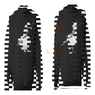 刀を持ったアヒルと剣を持つアヒル 刀包丁 ガチョウ スウェットシャツ - Kawaiitshirt
