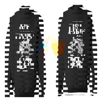 初めての父の日 ビール ミルク 新しいお父さん お父さん 若い親 スウェットシャツ - Kawaiitshirt