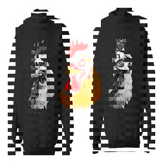 動物愛好家のための大胆な農場の鶏の頭のアート スウェットシャツ - Kawaiitshirt