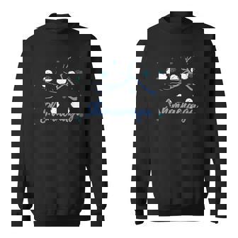 北海道 冬の風景 シマエナガのイラスト 雪の結晶 可愛い小鳥 スウェットシャツ - Kawaiitshirt