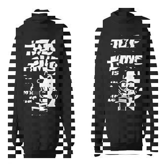 卓球をするクールな猫 スウェットシャツ - Kawaiitshirt