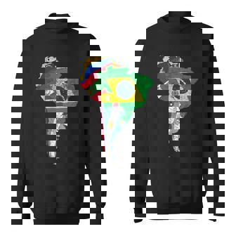 南米大陸地図 旗付き スウェットシャツ - Kawaiitshirt