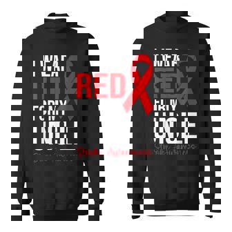 叔父さんの脳卒中啓発のために赤を着ています スウェットシャツ - Kawaiitshirt