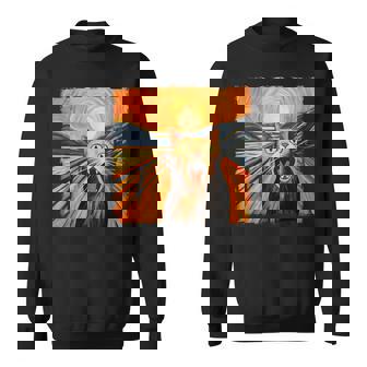 叫ぶ猫、エドヴァルド・ムンク風、面白い猫 スウェットシャツ - Kawaiitshirt