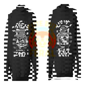 可愛いけどフェラル 面白い レトロ ビンテージ 星 シェード レッサーパンダ スウェットシャツ - Kawaiitshirt