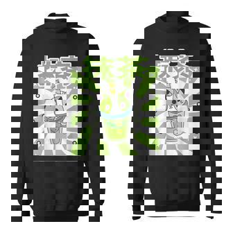 可愛いレトロ90年代日本のカワイイ I Love Matcha ファニー抹茶 スウェットシャツ - Kawaiitshirt