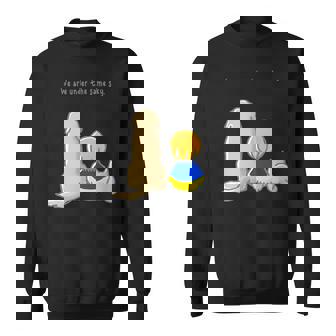 同じ空の下 ウクライナ 反戦 平和 希望 仲間 家族 犬 猫 メンズ レディース キッズ スウェットシャツ - Kawaiitshirt