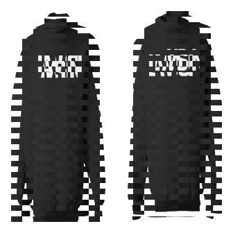 名 ローソン テキスト アパレル クラウン ホワイト テキスト スウェットシャツ - Kawaiitshirt