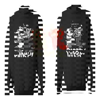 君はパンダスティックだよハイタッチのレッサーパンダとパンダ スウェットシャツ - Kawaiitshirt