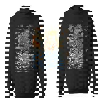 和龍 波 歌川国吉 浮世絵 伝統 スウェットシャツ - Kawaiitshirt