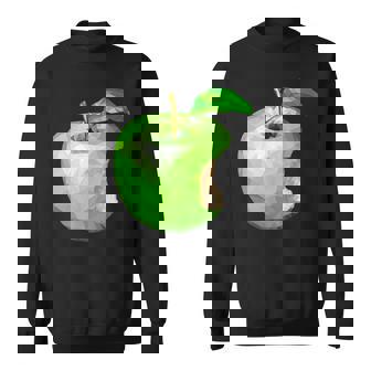 噛まれた青リンゴのイラスト スウェットシャツ - Kawaiitshirt