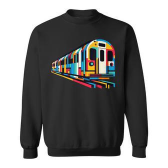 地下鉄 列車 地下鉄 機関車 鉄道愛好家 スウェットシャツ - Kawaiitshirt