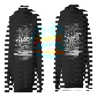 夏 バイブ トロピカル ビーチ ヤシの木 オーシャン サンシャイン スウェットシャツ - Kawaiitshirt