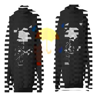 大人かわいい絵本の猫 雨の日 スウェットシャツ - Kawaiitshirt