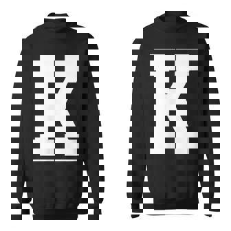 大文字 K アルファベットモノグラム イニシャル スウェットシャツ - Kawaiitshirt
