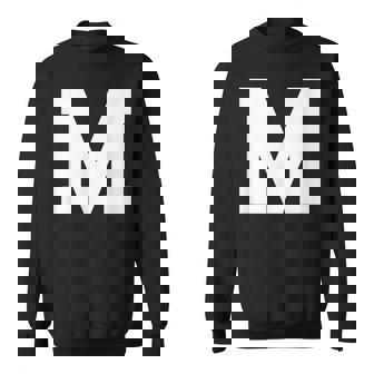 大文字 M アルファベットモノグラム イニシャル スウェットシャツ - Kawaiitshirt