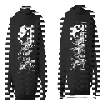 太極拳武術の陰陽を演じるかわいい猫 スウェットシャツ - Kawaiitshirt