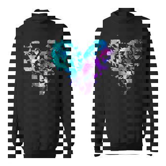 宇宙 ウーパールートル かわいいウーパールーパー ハート 水彩 ウーパールーパー スウェットシャツ - Kawaiitshirt