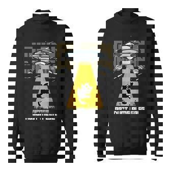 宇宙人 侵略 Abduct Me Please 宇宙船 おもしろ猫 Ufo スウェットシャツ - Kawaiitshirt