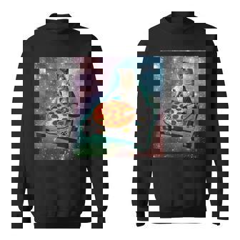 宇宙宇宙 ギャラクシー 宇宙 猫 ピザ Dj 面白い かわいい コズミック スウェットシャツ - Kawaiitshirt