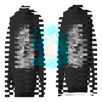 宇宙猫 ドーナツに乗るドーナツ 銀河猫 スウェットシャツ - Kawaiitshirt