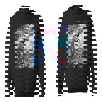 宇宙猫 乗馬サメ ギャラクシー レインボーキャット オンシャークス スウェットシャツ - Kawaiitshirt