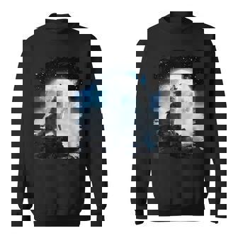 宇宙空間 オオカミ 月に遠吠えするオオカミ スウェットシャツ - Kawaiitshirt