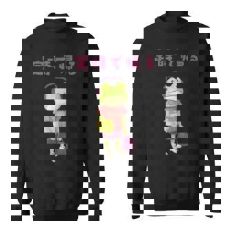 定時で帰る 文字 カエル カエル好き イラスト かわいい おもしろ 面白い ネタ ウケ狙い スウェットシャツ - Kawaiitshirt