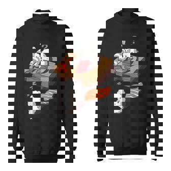 寝ぼける 寿司 すし えび サーモン まぐろ スウェットシャツ - Kawaiitshirt