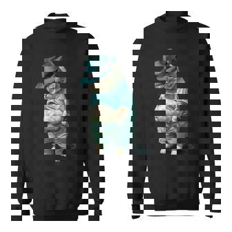 帽子をかぶった面白い太った猫 Ia アート デザイン太った子猫猫愛好家 スウェットシャツ - Kawaiitshirt