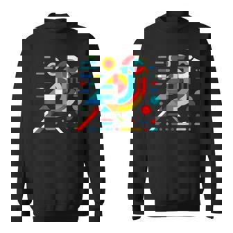 幾何学的 ミニマリズム モダン イラスト スズメ 鳥 アート スウェットシャツ - Kawaiitshirt