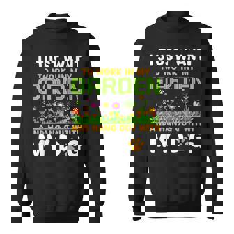 庭で働いて犬とたむろしたい スウェットシャツ - Kawaiitshirt