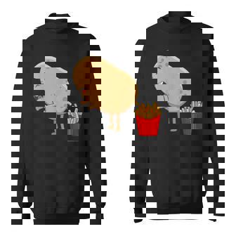 愉快なフライドポテト食べ物デザイン 男女兼用 スウェットシャツ - Kawaiitshirt